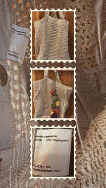 The Sak Crochet Tote Bag with Fruit Charm
